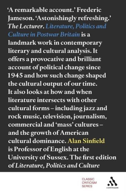 Literature Politics and Culture in Postwar