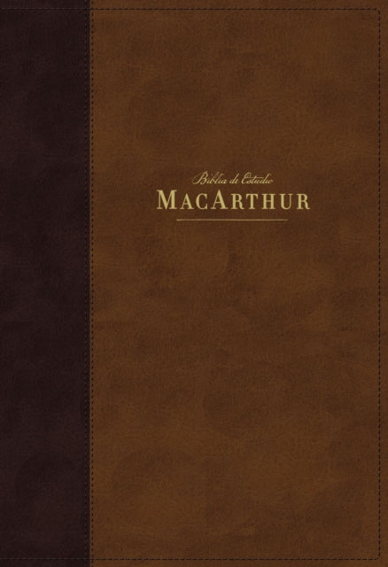 NBLA Biblia de Estudio MacArthur, Leathersoft, Café, Interior a dos colores