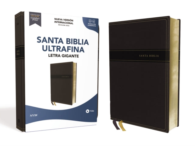 Nvi, Santa Biblia, Texto Revisado 2022, Ultrafina, Letra Gigante, Leathersoft, Negro, Palabras de Jesús En Rojo