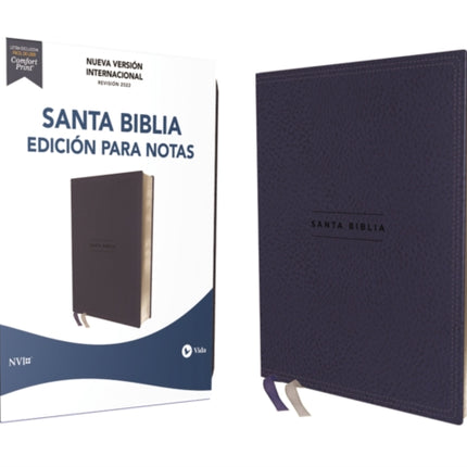 Nvi, Santa Biblia, Texto Revisado 2022, Edición Para Notas, Leathersoft, Azul Marino, Palabras de Jesús En Rojo