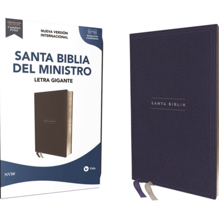 Nvi, Santa Biblia del Ministro, Texto Revisado 2022, Leathersoft, Azul Marino, Con Índice, Palabras de Jesús En Rojo