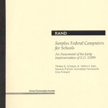 Surplus Federal Computers for Schools: An Assessment of the Early Implementation of E.O. 12999