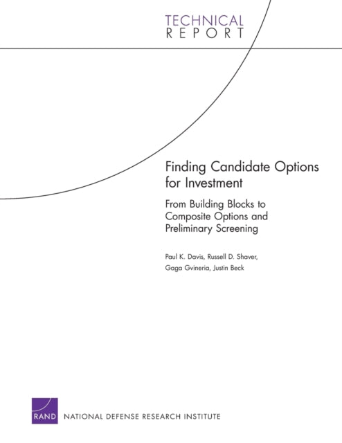 Finding Candidate Options for Investment: From Building Blocks to Composite Options and Preliminary Screening