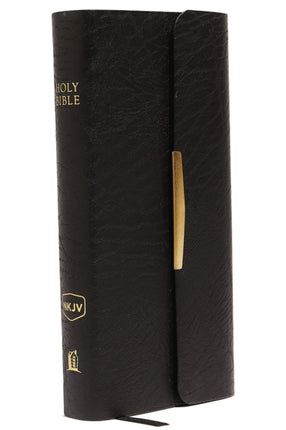 NKJV, Checkbook Bible, Compact, Bonded Leather, Black, Wallet Style, Red Letter: Holy Bible, New King James Version