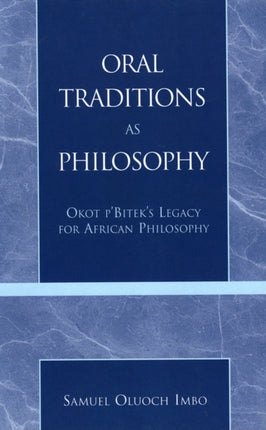 Oral Traditions as Philosophy