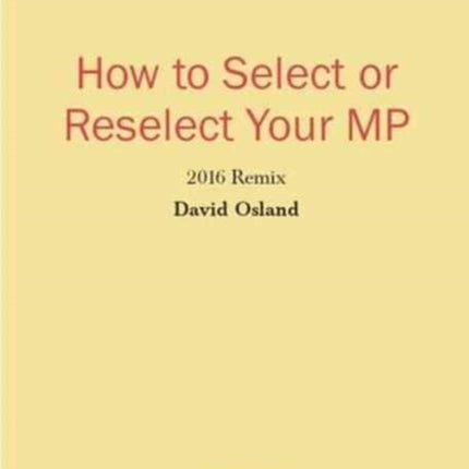 How to Select or Reselect Your MP: 2016 Remix