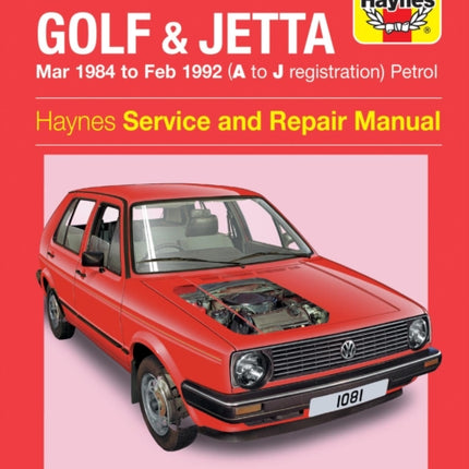 VW Golf & Jetta Mk 2 Petrol (Mar 84 - Feb 92) Haynes Repair Manual