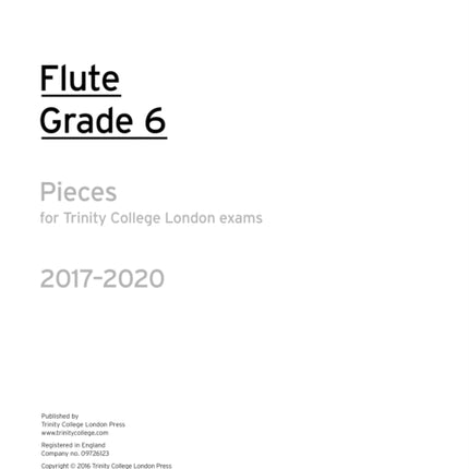Trinity College London Flute Exam Pieces Grade 6