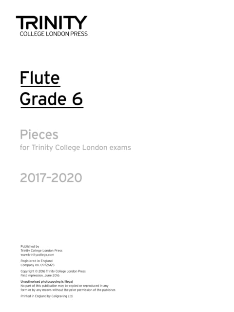 Trinity College London Flute Exam Pieces Grade 6