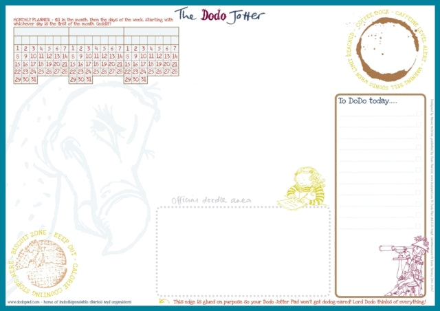 The Dodo Jotter Pad - A3 Desk Sized Jotter-Scribble-Doodle-to-do-List-Tear-off-Notepad