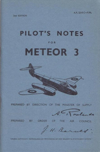 Meteor III Pilot's Notes: Air Ministry Pilot's Notes