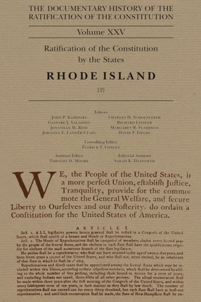 The Documentary History of the Ratification of