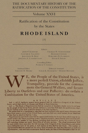The Documentary History of the Ratification of