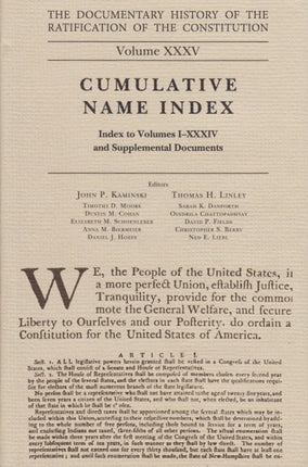 The Documentary History of the Ratification of