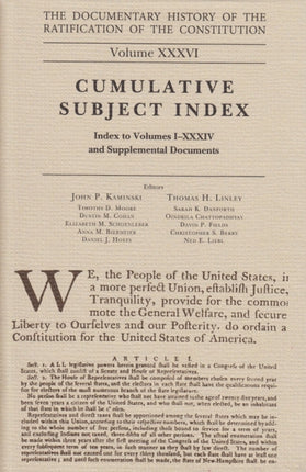 The Documentary History of the Ratification of