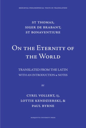 On the Eternity of the World  De Aeternitate Mundi