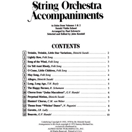 String Orchestra Accompaniments to Solos from Volumes 1  2 Violin 1