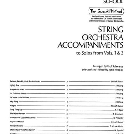 String Orchestra Accompaniments to Solos from Volumes 1  2 Bass