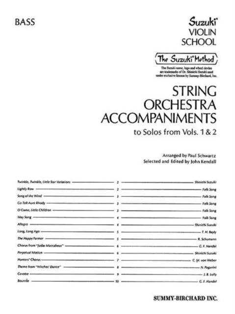 String Orchestra Accompaniments to Solos from Volumes 1  2 Bass