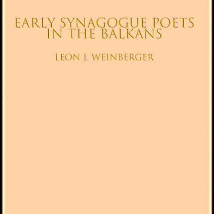 Early Synagogue Poets Balkans