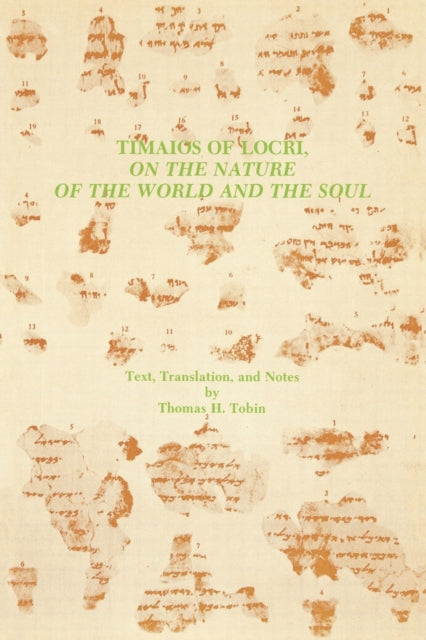 Timaios of Locri On the Nature of the World and the Soul 26 GraecoRoman Religion Series