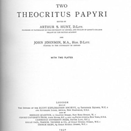 Two Theocritus Papyri