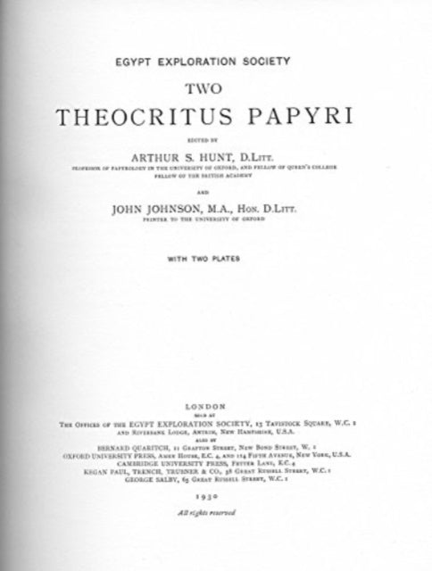 Two Theocritus Papyri