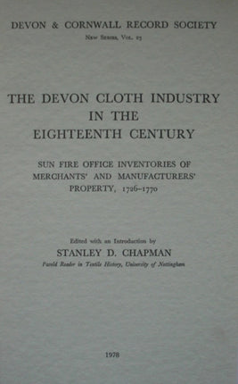 The Devon Cloth Industry in the 18th Century