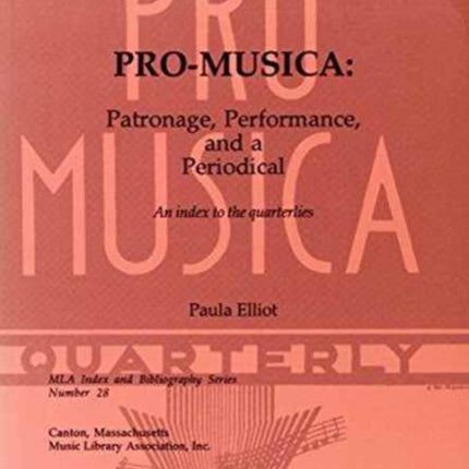 ProMusica Patronage Performance and a Periodical