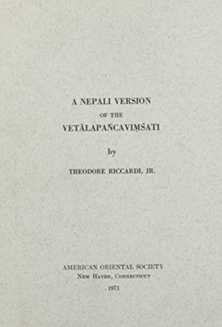 A Nepali Version Vetalapancavimsati