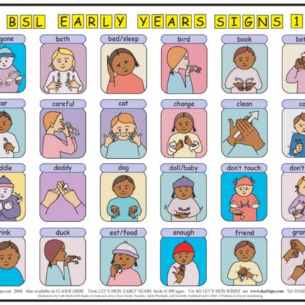 Lets Sign BSL Early Years  Baby Signs PosterMats
