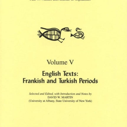 English Texts: Frankish and Turkish Periods