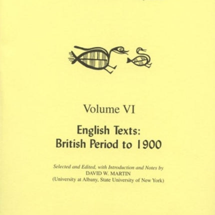 English Texts: British Period to 1900