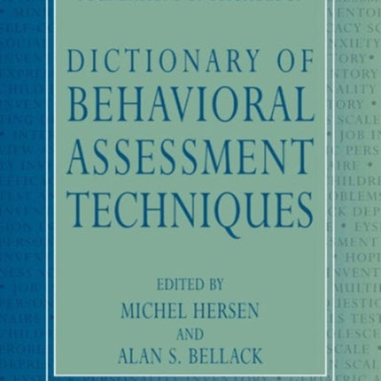 Dictionary of Behavioral Assessment Techniques