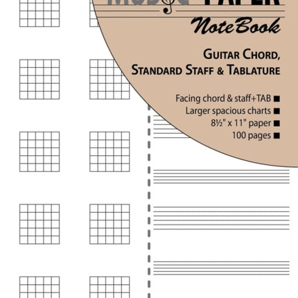 MUSIC PAPER NoteBook  Guitar Chord Standard Staff  Tablature