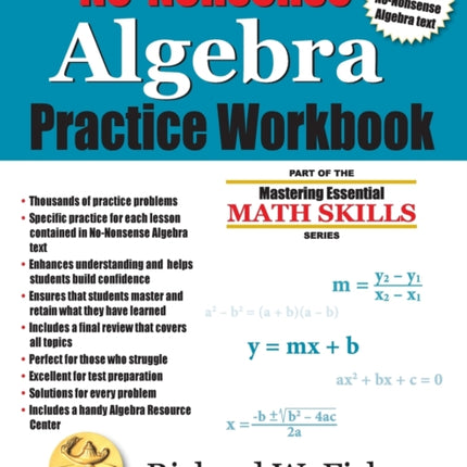 NoNonsense Algebra Practice Workbook Part of the Mastering Essential Math Skills Series