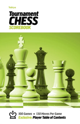 Tabiya Tournament Chess Scorebook Cover Style White with Green Graphic