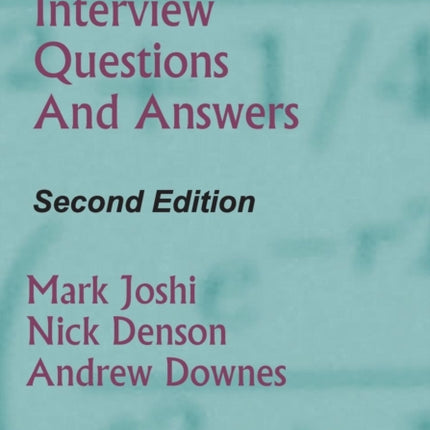 Quant Job Interview Questions and Answers Second Edition