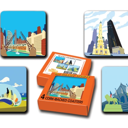 Chicago Coaster Set Alphabet Cities