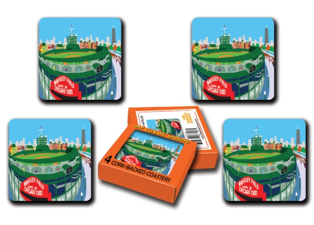 Wrigley Field Coaster Set Alphabet Cities
