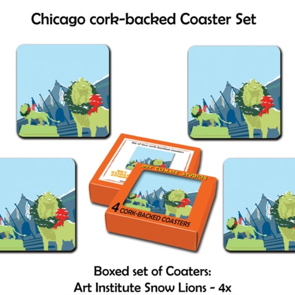 Snow Lions Coaster Set Alphabet Cities