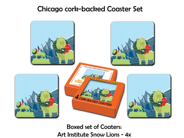 Snow Lions Coaster Set Alphabet Cities