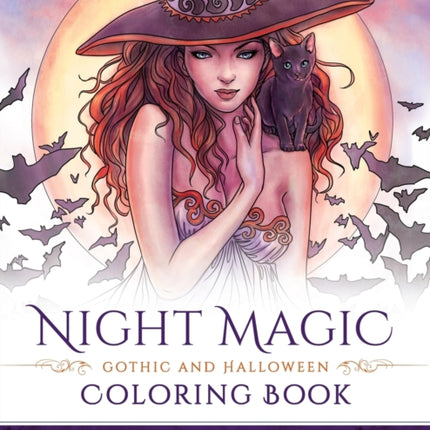 Night Magic  Gothic and Halloween Coloring Book 10 Fantasy Coloring by Selina
