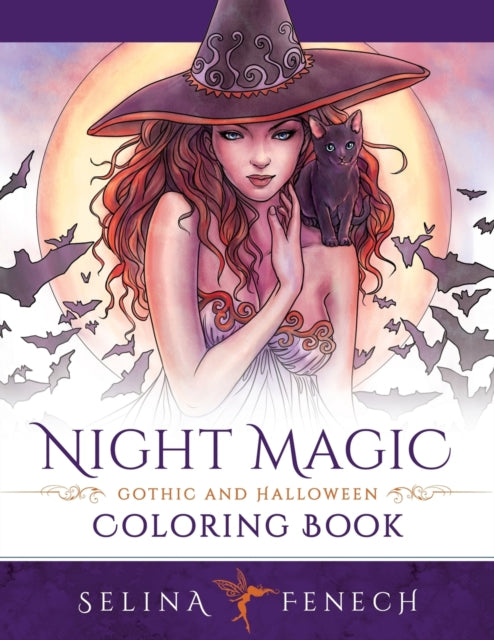 Night Magic  Gothic and Halloween Coloring Book 10 Fantasy Coloring by Selina