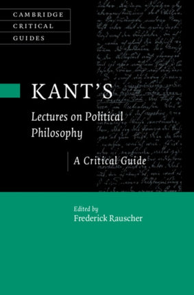 Kants Lectures on Political Philosophy