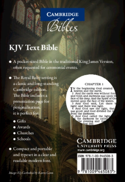 KJV Ruby Text Bible KJ221T Black Hardback