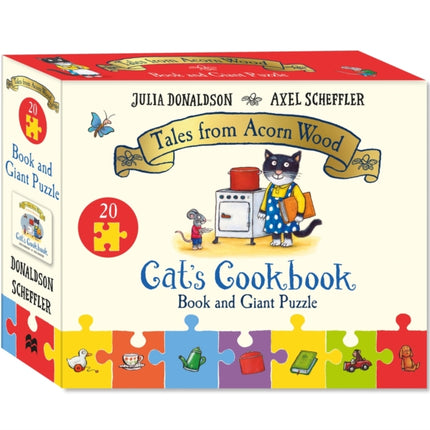 Cats Cookbook Book and Giant Puzzle Gift Set