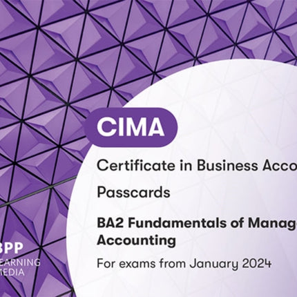 CIMA BA2 Fundamentals of Management Accounting: Passcards