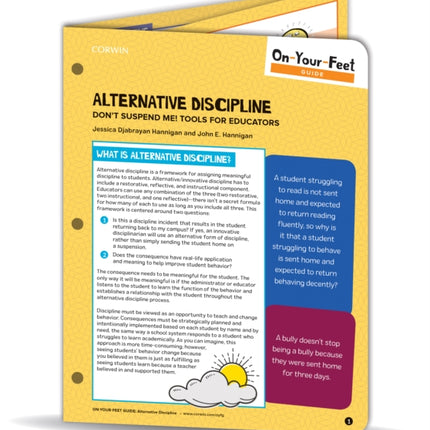 On-Your-Feet Guide: Alternative Discipline: Don&#8242;t Suspend Me! Tools for Educators