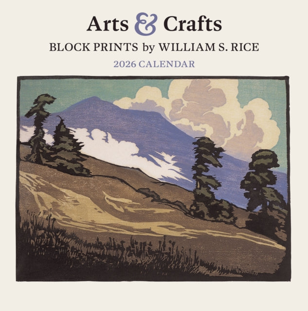 Arts  Crafts Block Prints by William S. Rice 2026 Wall Calendar
